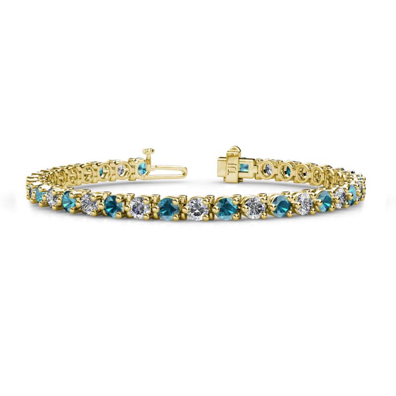 Cliona 4.10 mm London Blue Topaz and Lab Grown Diamond Eternity Tennis Bracelet 