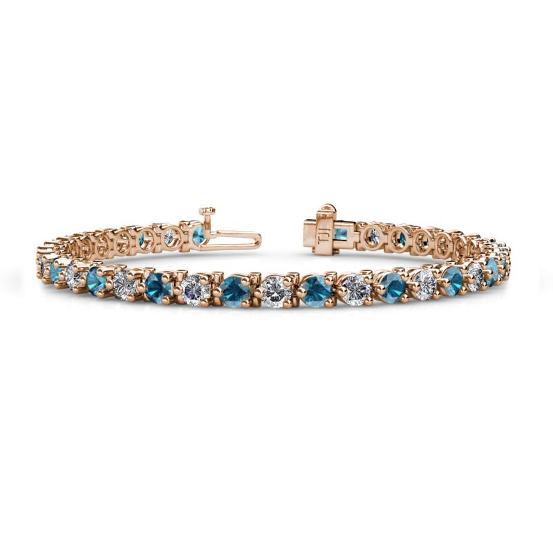 Cliona 4.10 mm Blue Diamond and Lab Grown Diamond Eternity Tennis Bracelet 
