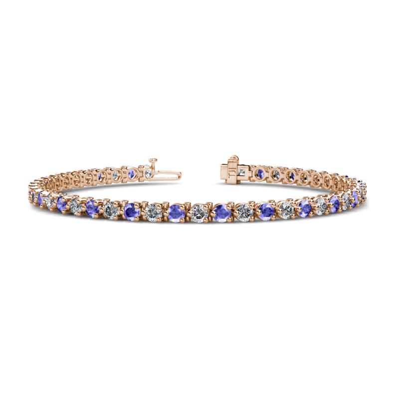 Cliona 3.30 mm Tanzanite and Diamond Eternity Tennis Bracelet 