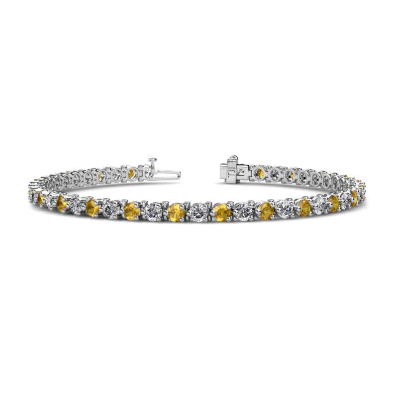 Cliona 3.30 mm Citrine and Diamond Eternity Tennis Bracelet 