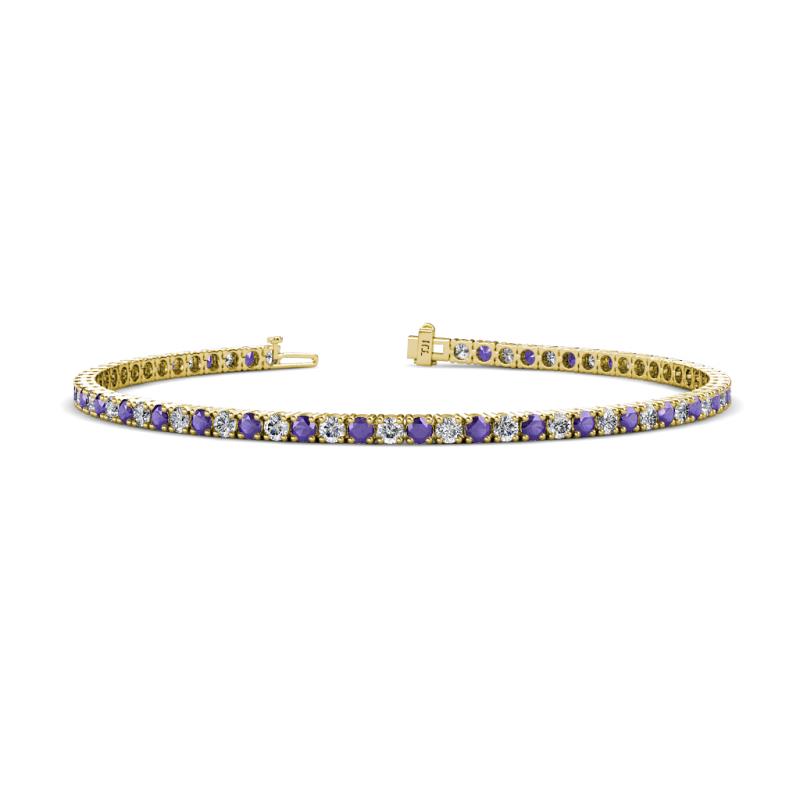 Leslie 2.70 mm Iolite and Diamond Eternity Tennis Bracelet 