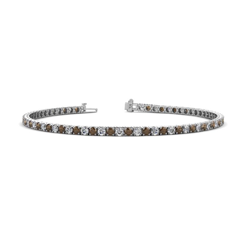 Leslie 2.70 mm Smoky Quartz and Diamond Eternity Tennis Bracelet 