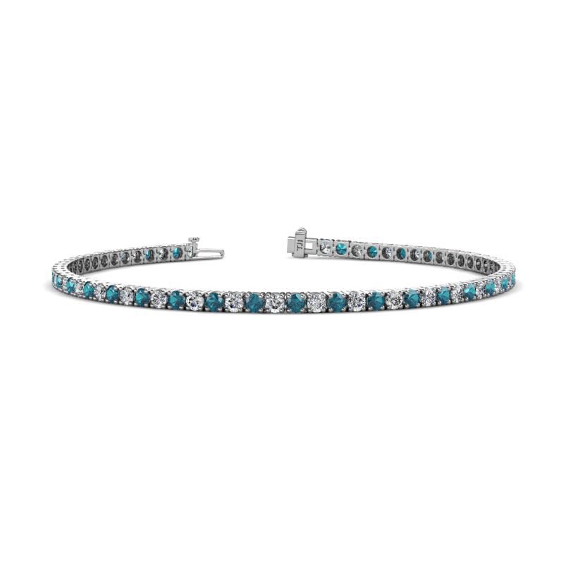 Leslie 2.70 mm London Blue Topaz and Diamond Eternity Tennis Bracelet 