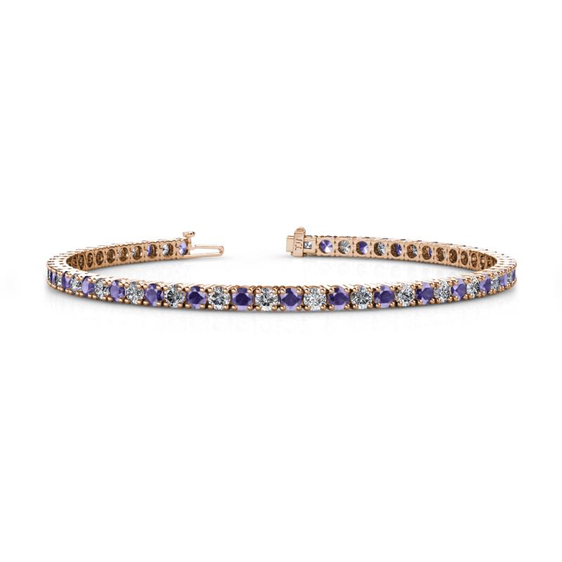 Leslie 2.90 mm Iolite and Diamond Eternity Tennis Bracelet 