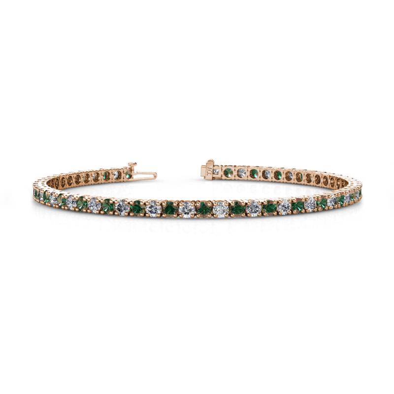 Leslie 2.90 mm Diamond and Lab Created Alexandrite Eternity Tennis Bracelet 