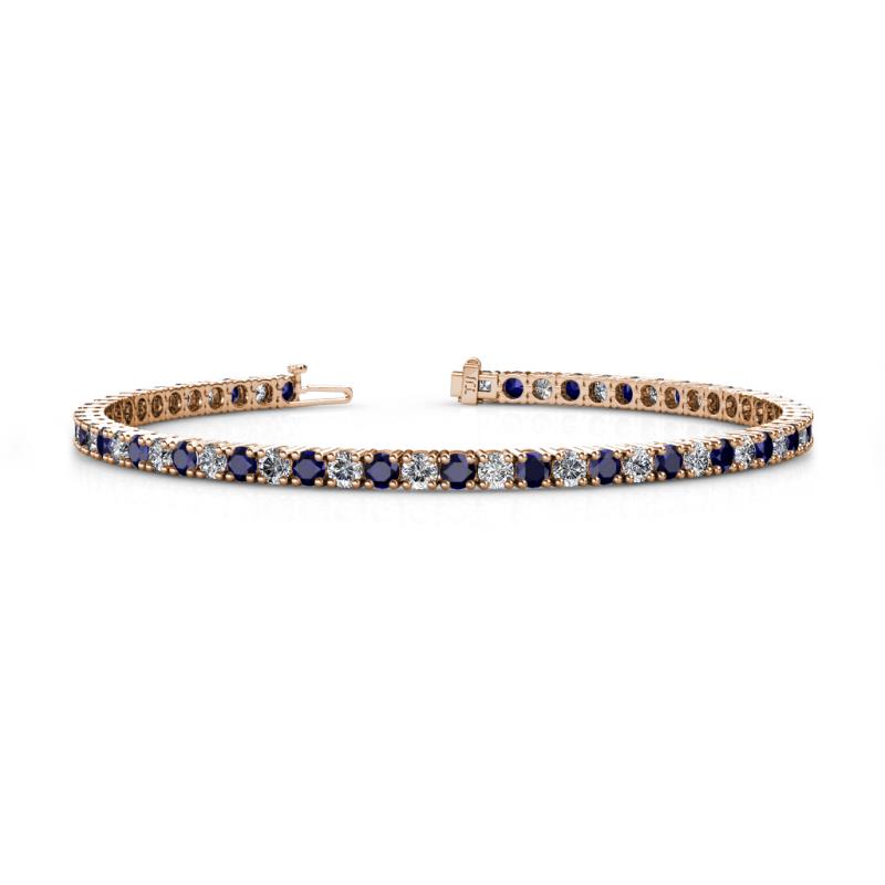 Leslie 2.90 mm Blue Sapphire and Diamond Eternity Tennis Bracelet 