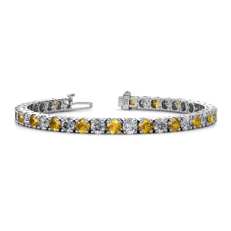 Leslie 4.00 mm Citrine and Diamond Eternity Tennis Bracelet 