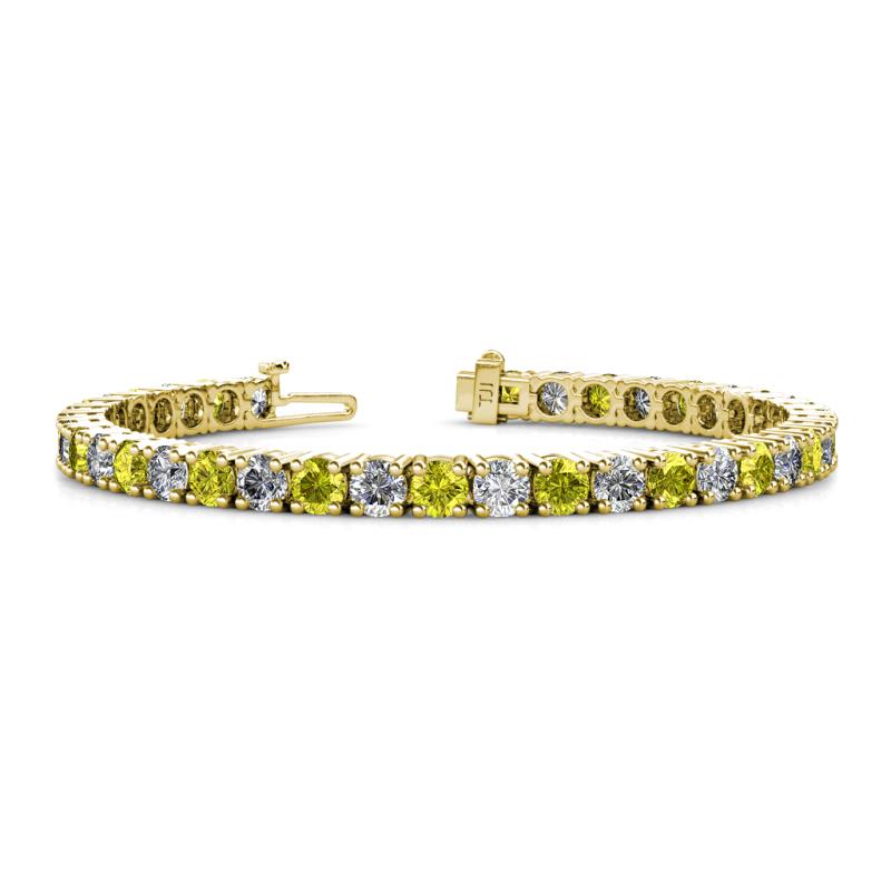 Leslie 4.00 mm Yellow Diamond and Lab Grown Diamond Eternity Tennis Bracelet 