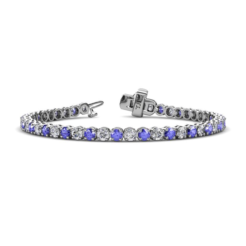 Izarra 3.90 mm Tanzanite and Diamond Eternity Tennis Bracelet 