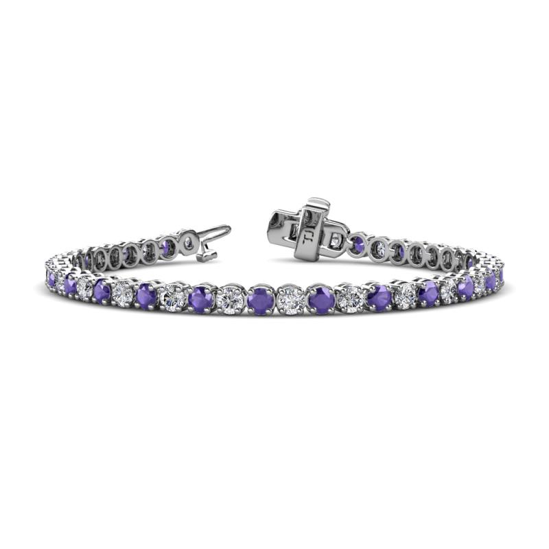 Izarra 3.90 mm Iolite and Diamond Eternity Tennis Bracelet 