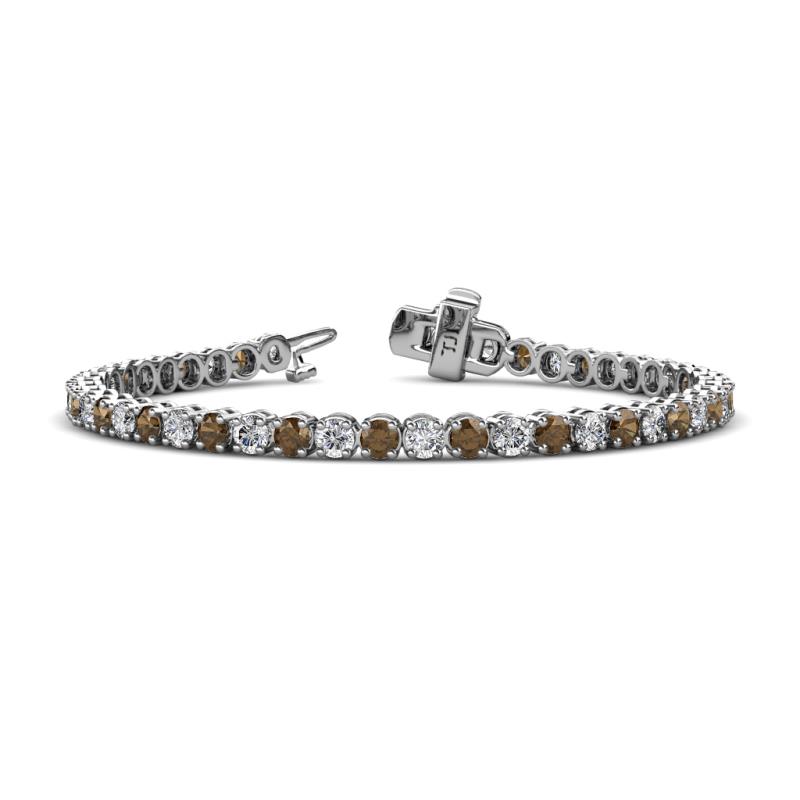 Izarra 3.90 mm Smoky Quartz and Lab Grown Diamond Eternity Tennis Bracelet 