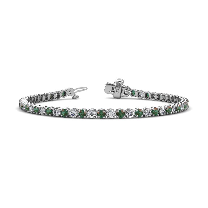 Izarra 3.10 mm Diamond and Lab Created Alexandrite Eternity Tennis Bracelet 