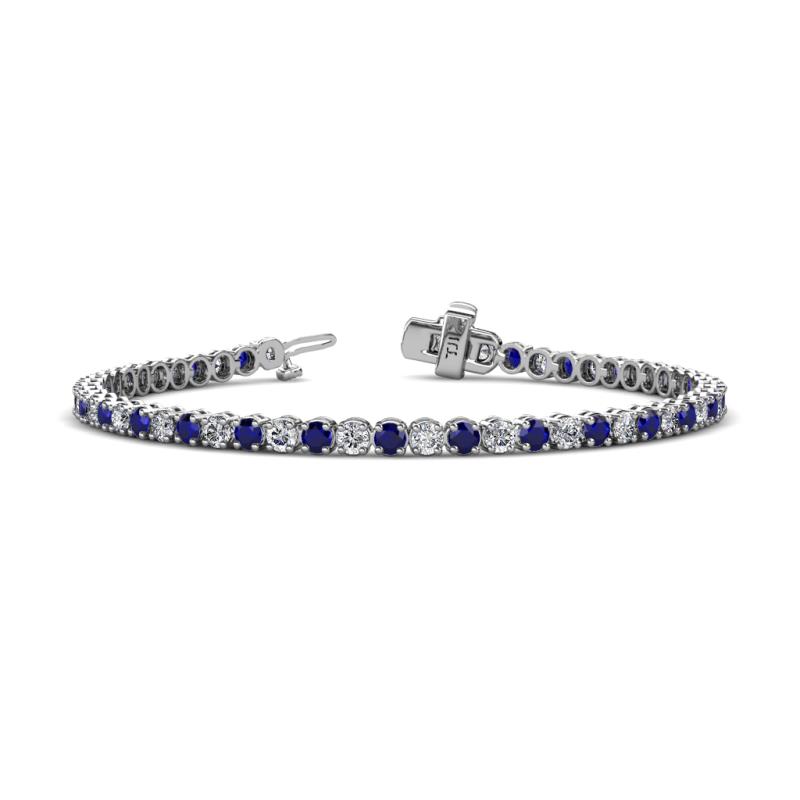 Izarra 3.10 mm Blue Sapphire and Lab Grown Diamond Eternity Tennis Bracelet 