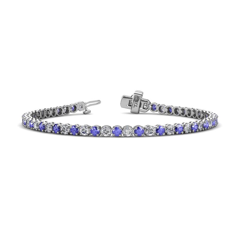 Izarra 3.10 mm Tanzanite and Lab Grown Diamond Eternity Tennis Bracelet 