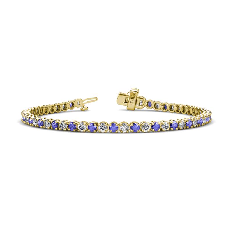 Izarra 3.10 mm Tanzanite and Lab Grown Diamond Eternity Tennis Bracelet 