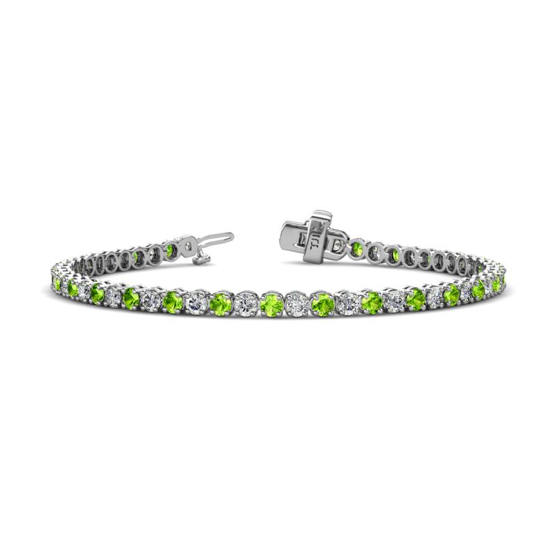 Izarra 3.10 mm Peridot and Lab Grown Diamond Eternity Tennis Bracelet 