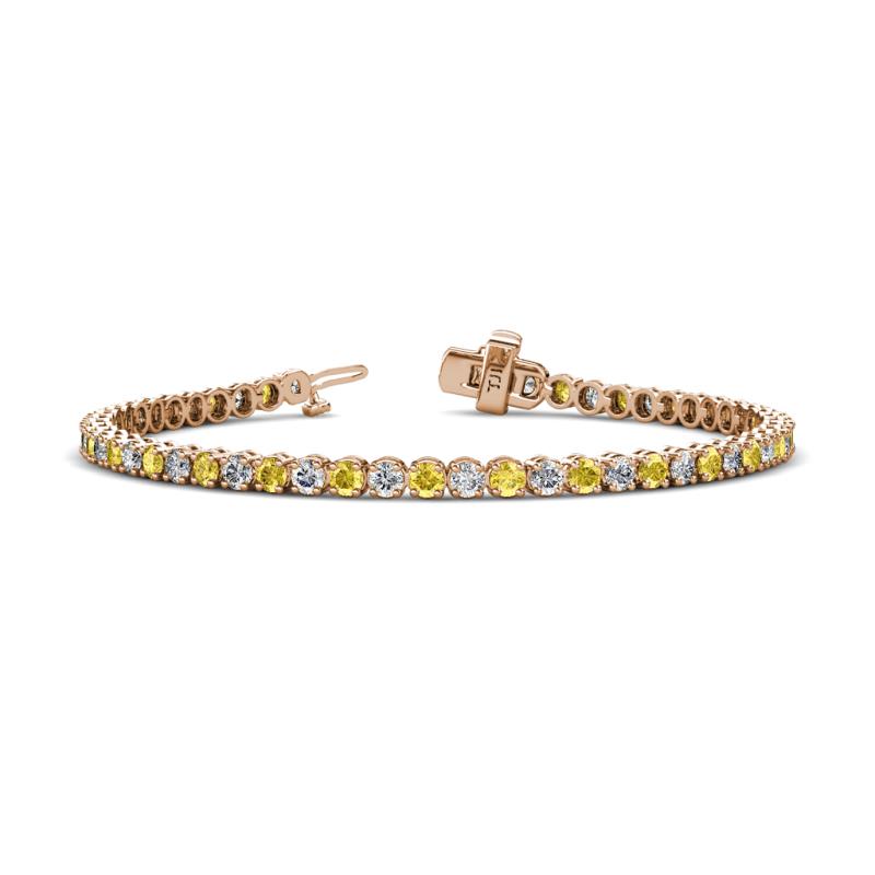 Izarra 3.10 mm Yellow Sapphire and Lab Grown Diamond Eternity Tennis Bracelet 