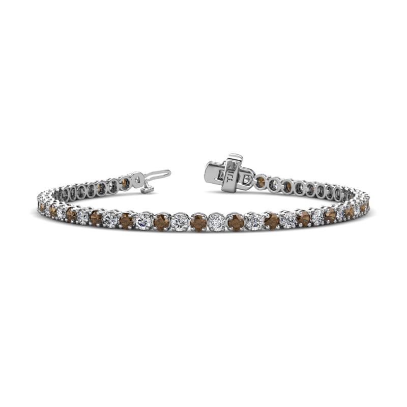 Izarra 3.10 mm Smoky Quartz and Lab Grown Diamond Eternity Tennis Bracelet 