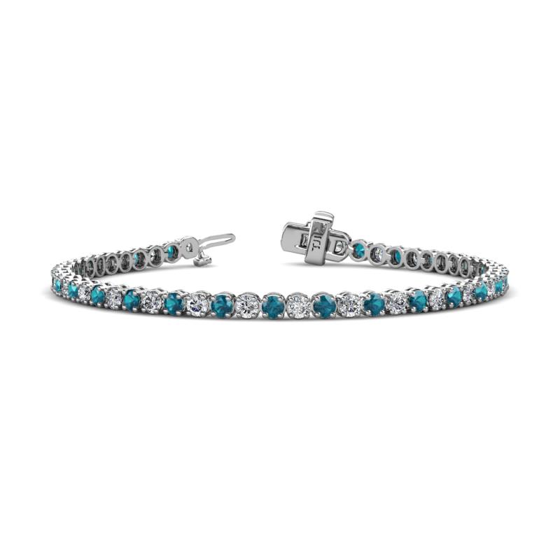 Izarra 3.10 mm London Blue Topaz and Lab Grown Diamond Eternity Tennis Bracelet 