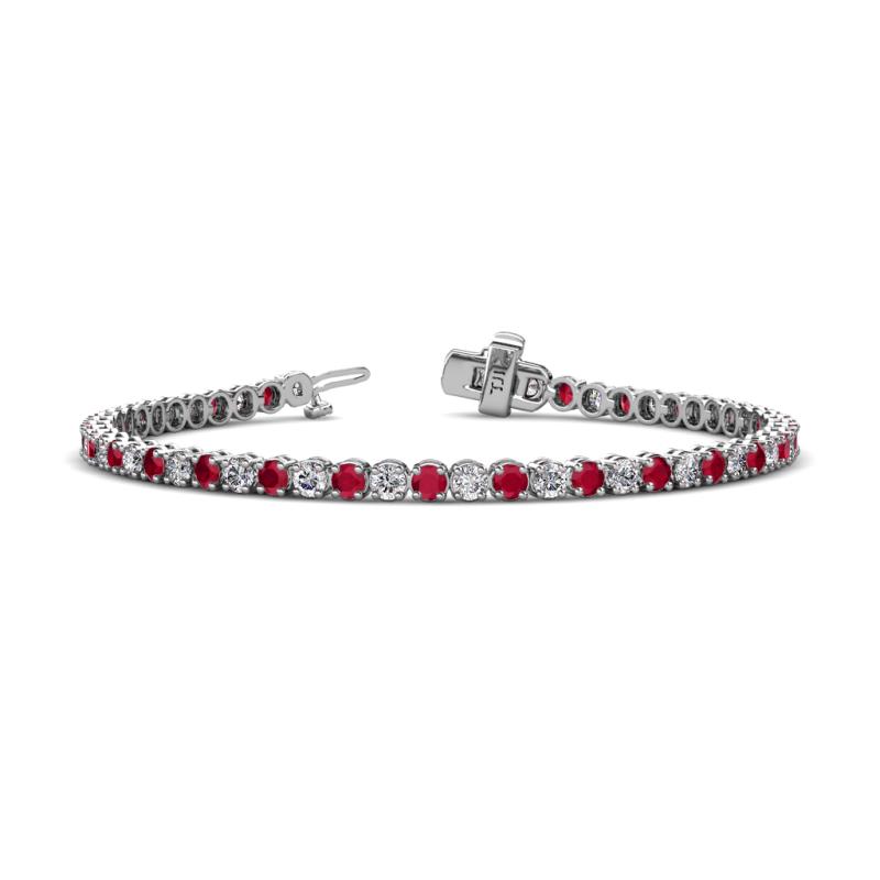 Izarra 2.90 mm Ruby and Lab Grown Diamond Eternity Tennis Bracelet 