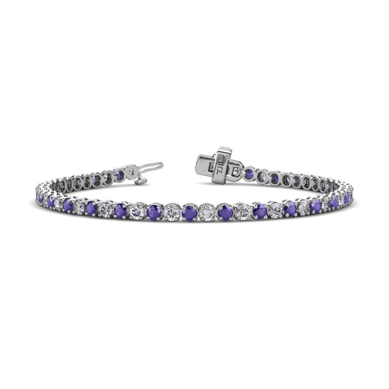 Izarra 2.90 mm Iolite and Lab Grown Diamond Eternity Tennis Bracelet 