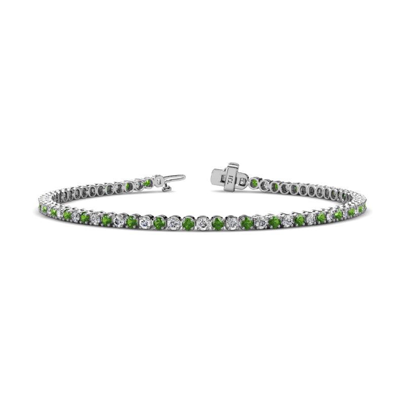 Izarra 2.30 mm Green Garnet and Diamond Eternity Tennis Bracelet 