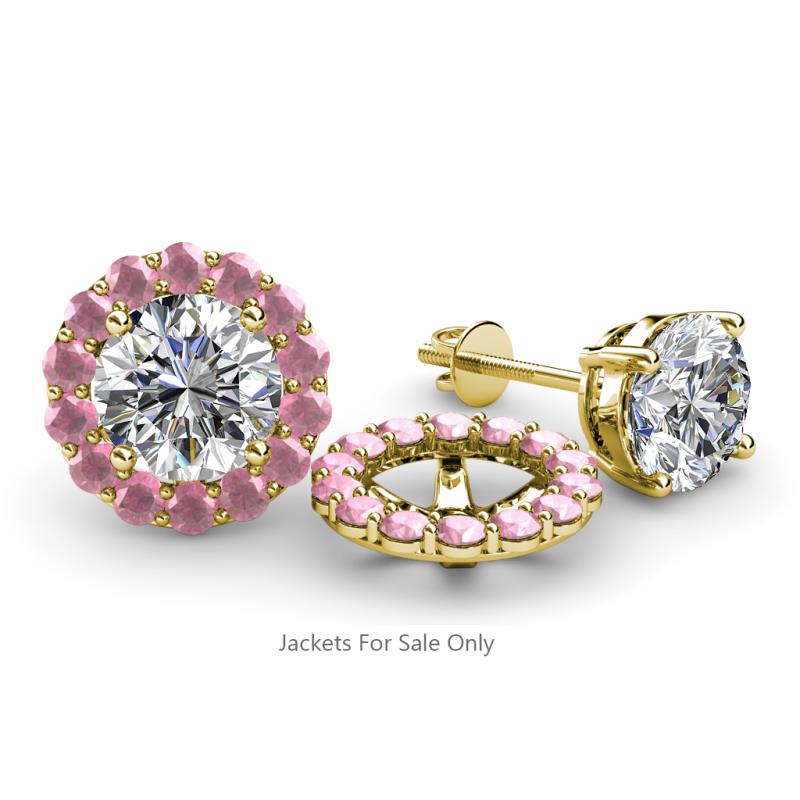 Serena 0.62 ctw (2.00 mm) Round Pink Tourmaline Jackets Earrings 