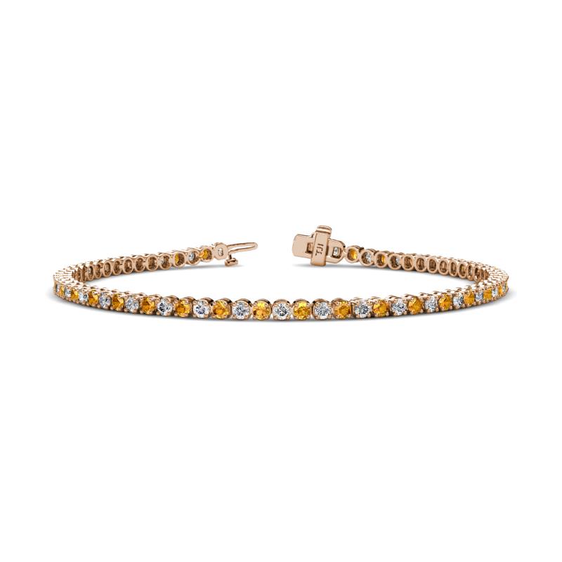 Izarra 2.30 mm Citrine and Diamond Eternity Tennis Bracelet 