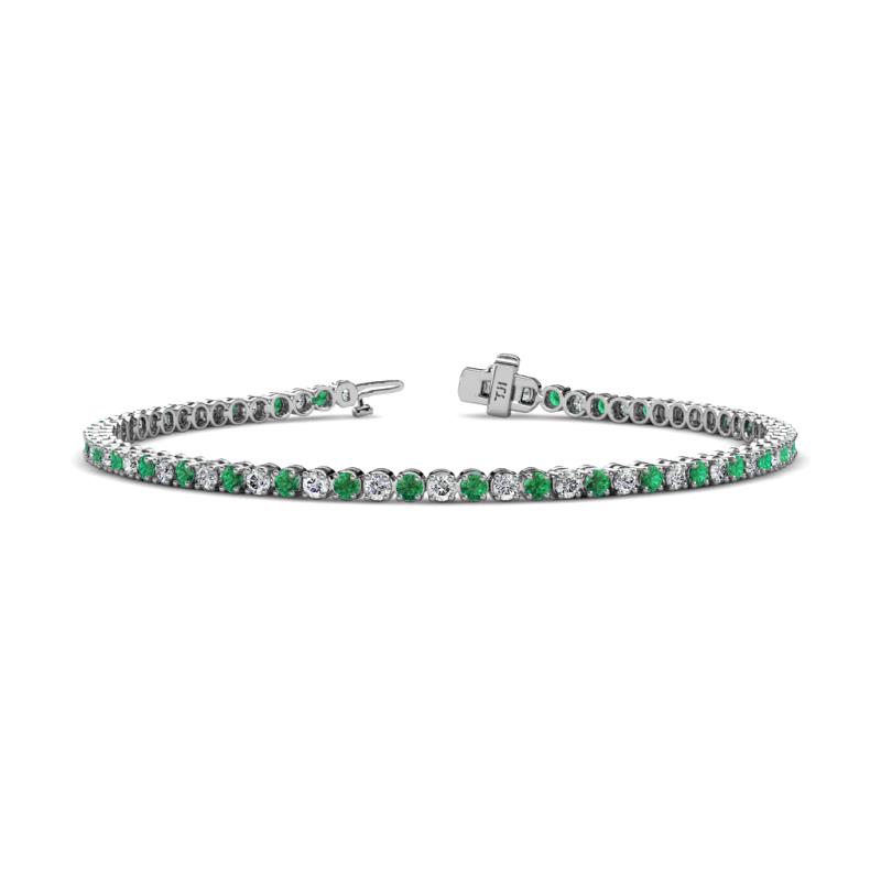 Izarra 2.30 mm Emerald and Diamond Eternity Tennis Bracelet 