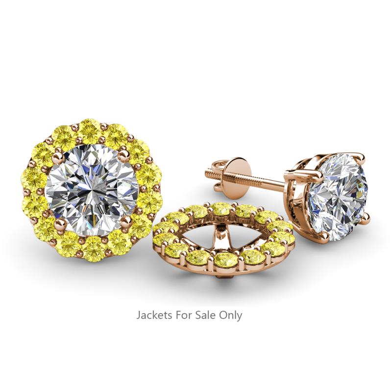 Serena 0.84 ctw (2.00 mm) Round Yellow Sapphire Jackets Earrings 