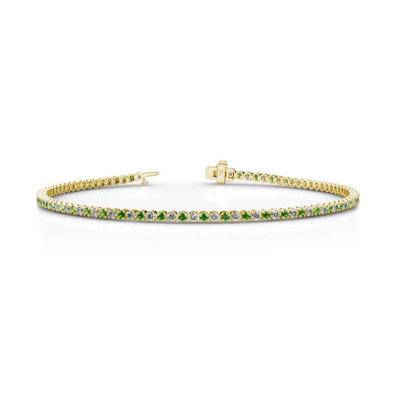 Izarra 2.00 mm Green Garnet and Diamond Eternity Tennis Bracelet 