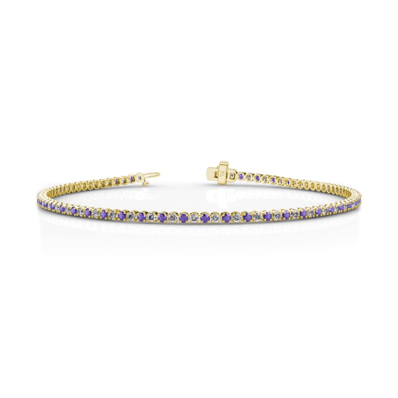 Izarra 2.00 mm Iolite and Diamond Eternity Tennis Bracelet 