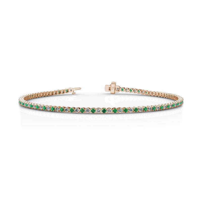 Izarra 2.00 mm Emerald and Diamond Eternity Tennis Bracelet 