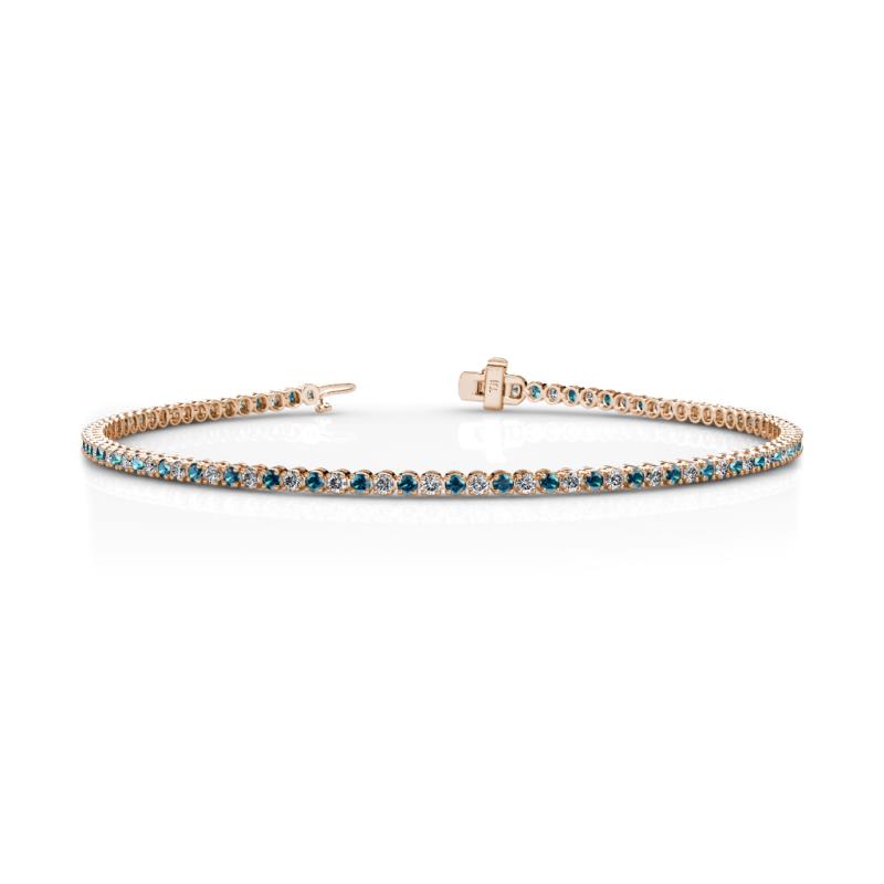 Izarra 2.00 mm Blue and White Diamond Eternity Tennis Bracelet 