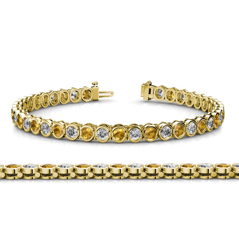 Tiara 3.50 mm Citrine and Diamond Eternity Tennis Bracelet 