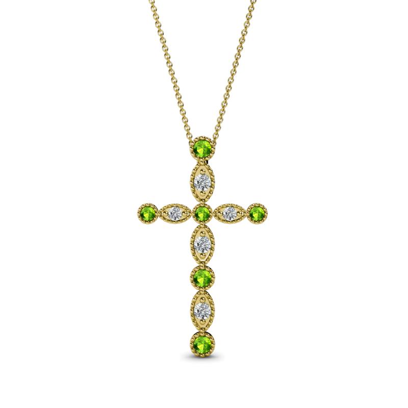 Abha Petite Peridot and Diamond Cross Pendant 
