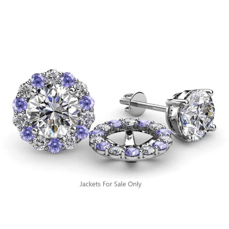 Serena 2.00 mm Round Tanzanite and Diamond Jacket Earrings 