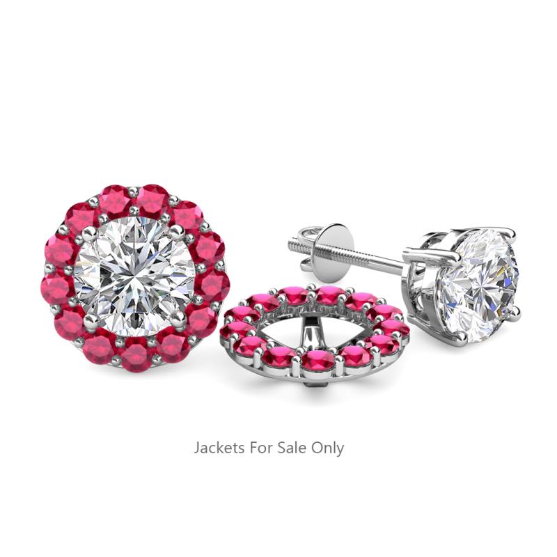 Serena 0.82 ctw (2.00 mm) Round Ruby Jackets Earrings 