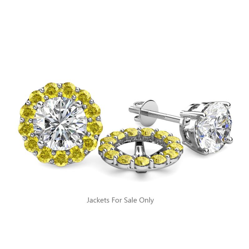Serena 0.78 ctw (2.00 mm) Round Yellow Sapphire Jackets Earrings 