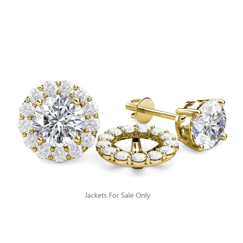 Serena 0.82 ctw (2.00 mm) Round White Sapphire Jackets Earrings 