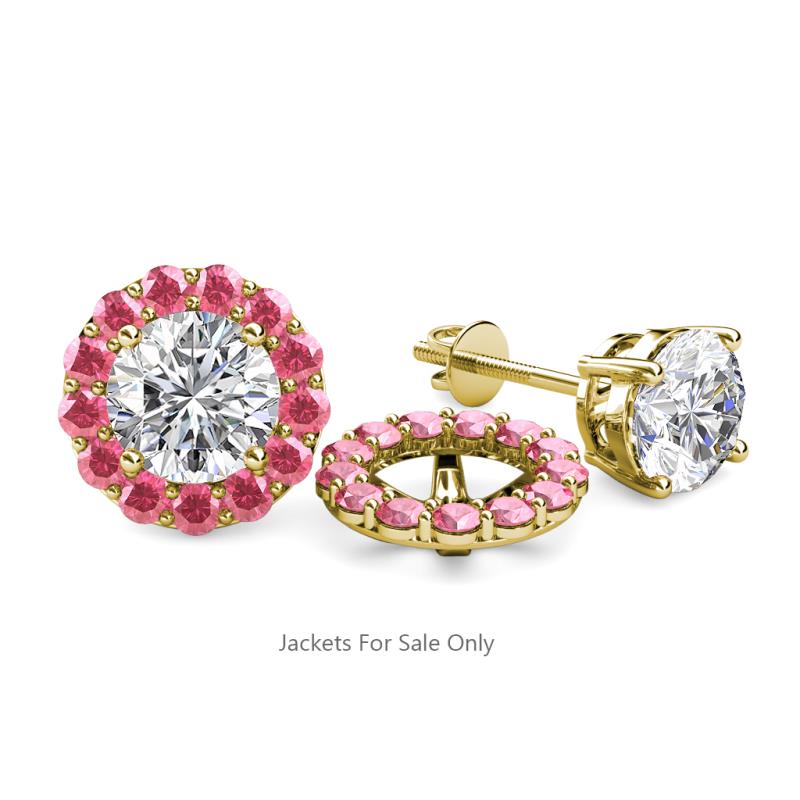 Serena 0.57 ctw (2.00 mm) Round Pink Tourmaline Jackets Earrings 