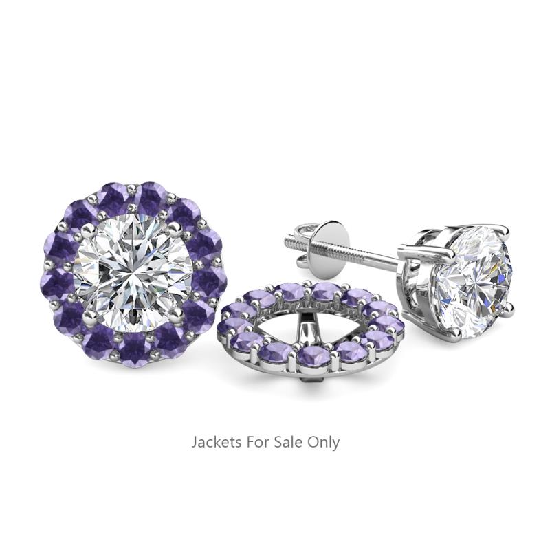Serena 0.57 ctw (2.00 mm) Round Iolite Jackets Earrings 