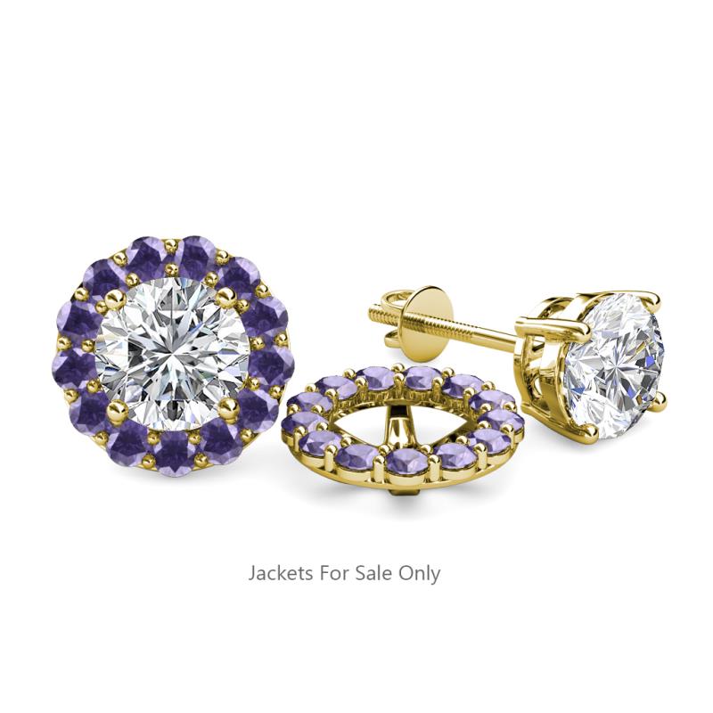 Serena 0.57 ctw (2.00 mm) Round Iolite Jackets Earrings 
