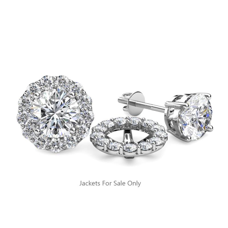 Serena 0.78 ctw (2.00 mm) Round Natural Diamond Jackets Earrings 