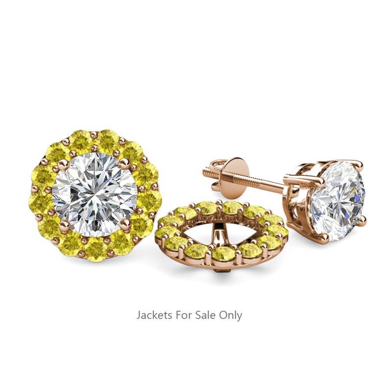 Serena 0.78 ctw (2.00 mm) Round Yellow Sapphire Jackets Earrings 