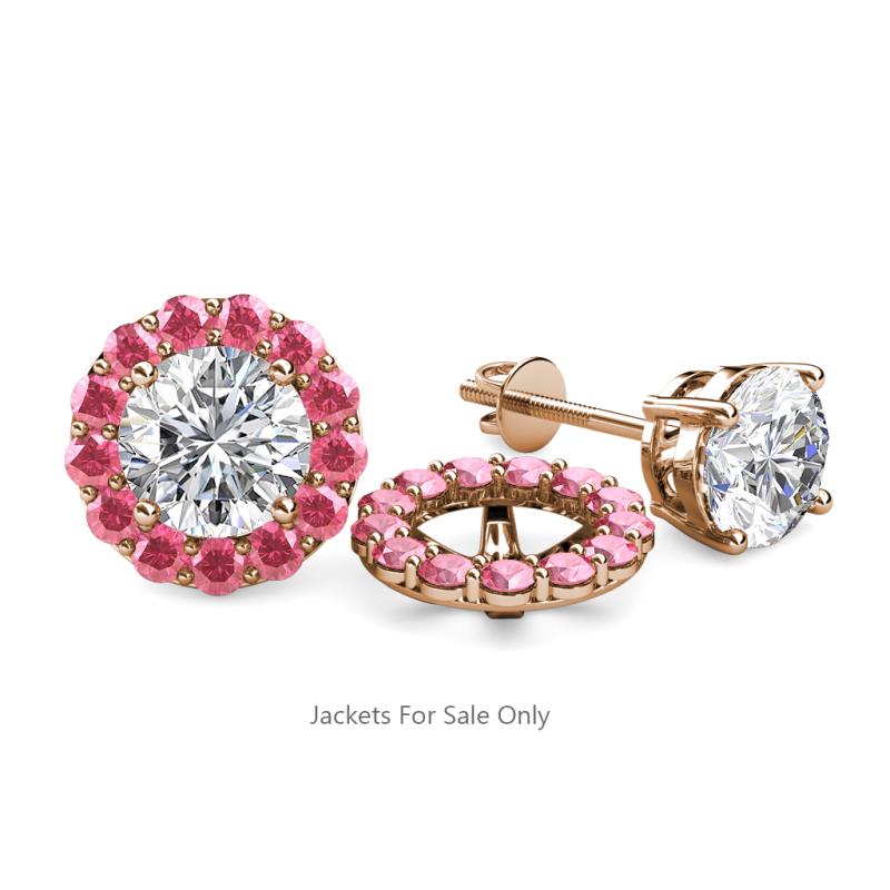 Serena 0.57 ctw (2.00 mm) Round Pink Tourmaline Jackets Earrings 