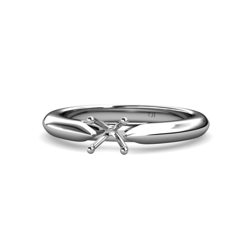 Akila Semi Mount Engagement Ring Four Prong Semi Mount Womens Solitaire Engagement Ring Setting Platinum