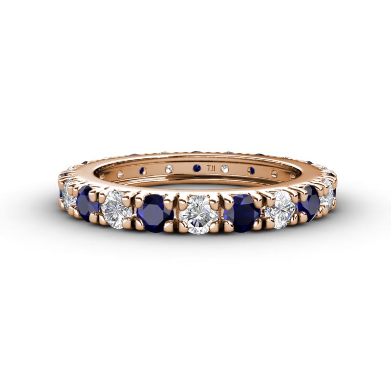 Gracie 3.00 mm Round Blue Sapphire and Diamond Eternity Band 