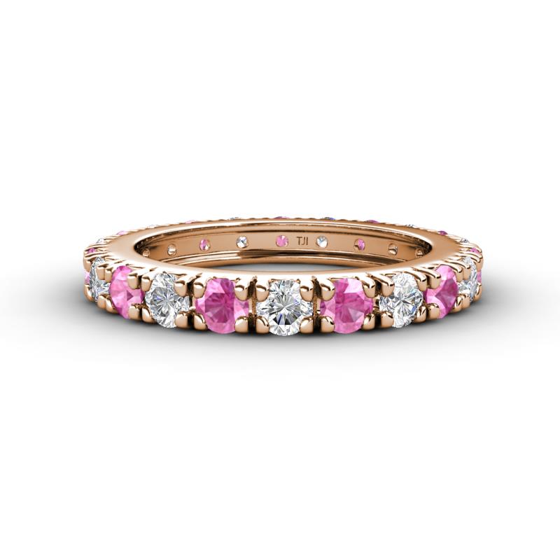 Gracie 3.00 mm Round Pink Sapphire and Diamond Eternity Band 