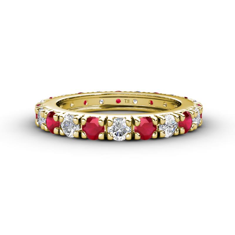 Gracie 3.00 mm Round Ruby and Diamond Eternity Band 